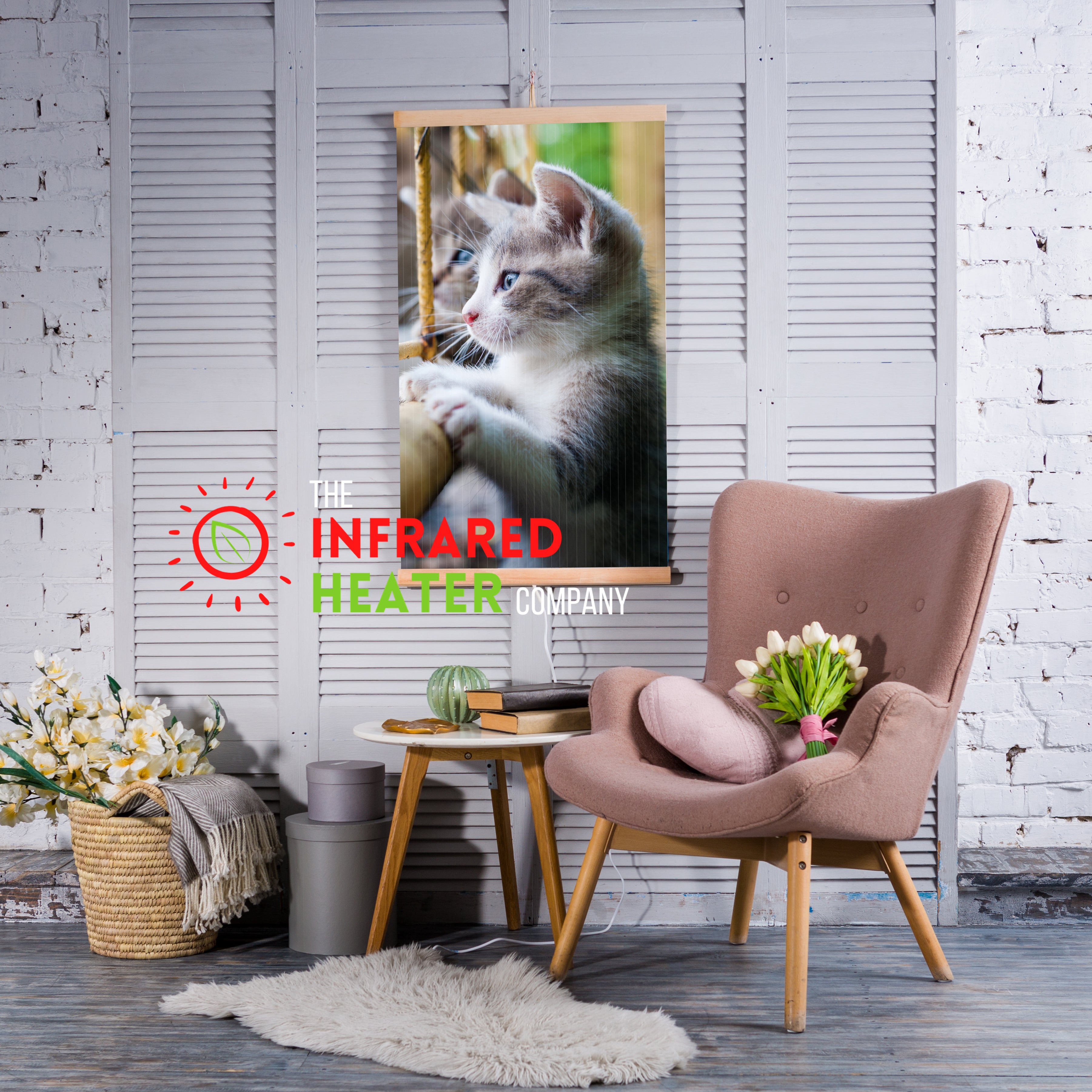 Infrared Wall mounted  Picture Heater. Far Infrared Heating Panel 420W "Kitten"