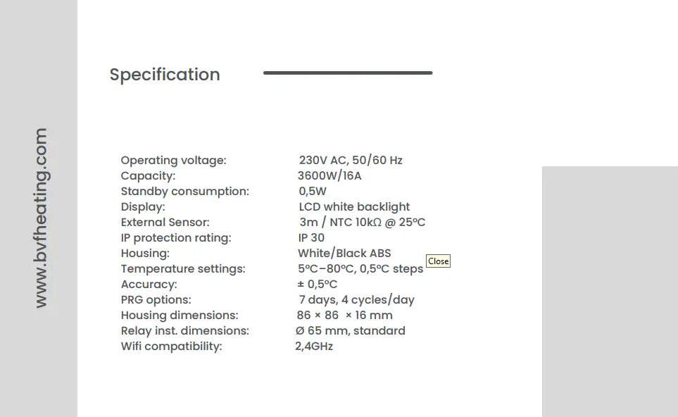 501 Smart WiFi Thermostat – Programmable Heating Controller - White