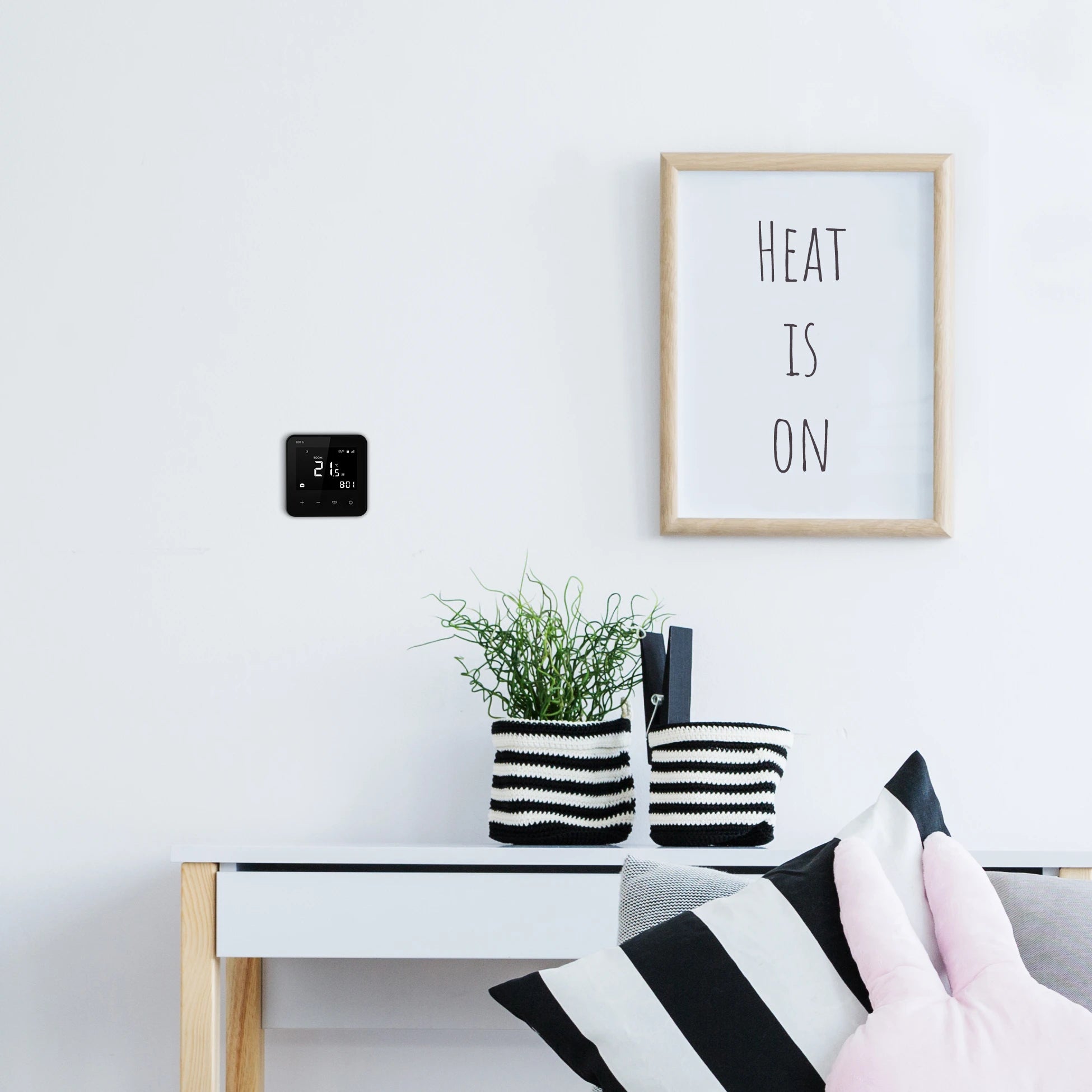 801 Smart WiFi Thermostat – Premium Programmable Remote Heating Controller - White
