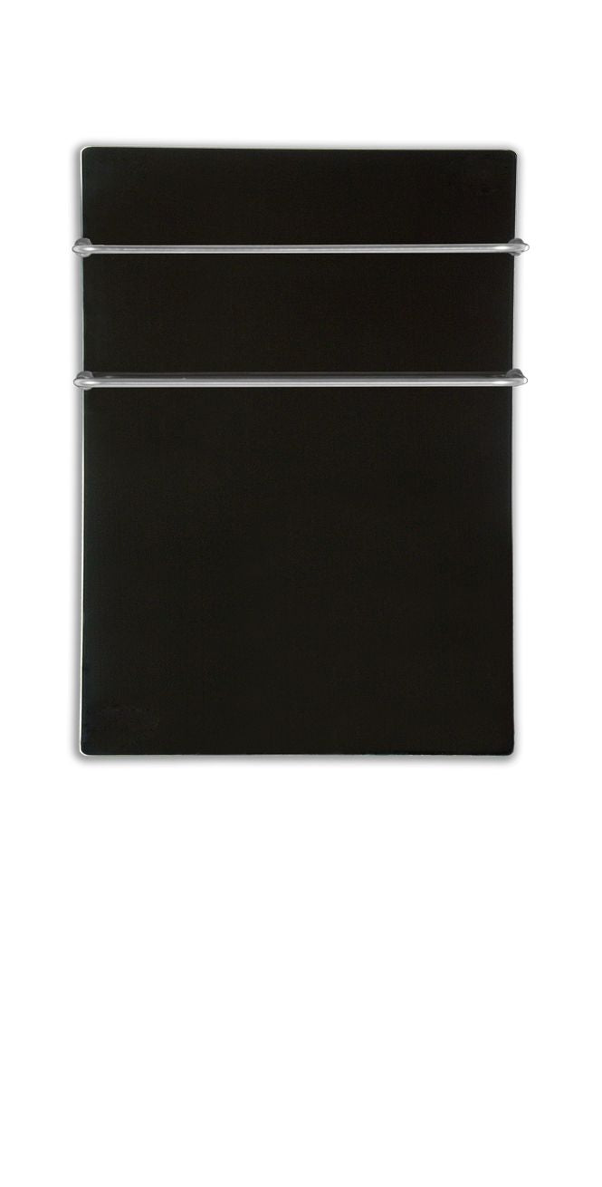 Infrared Towel Heater with built in Thermostat."CARNATION RANGE" Glass. Black 400W, 500W
