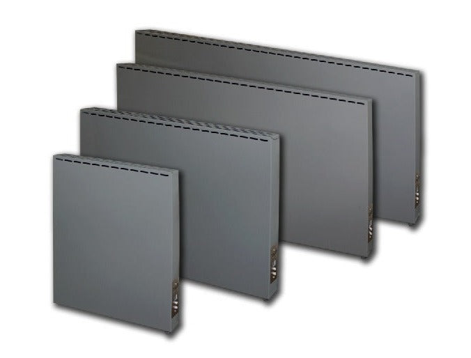 Far Infrared Heaters - Thermal Wave Panel (TWP). GRAPHITE GREY (RAL 7024) "JASMINE RANGE" Grey. Metal in frared heating panels. 300W, 500W, 700W, 1000W.