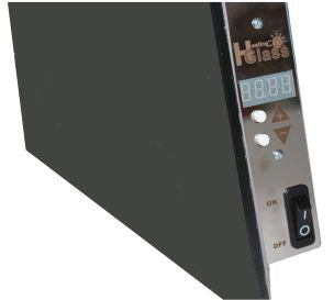 Infrared Towel Heater with built in Thermostat."CARNATION RANGE" Glass. Black 400W, 500W